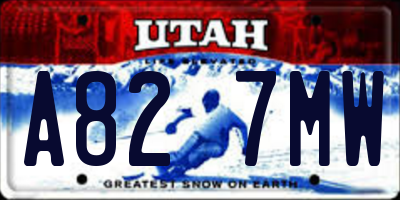 UT license plate A827MW