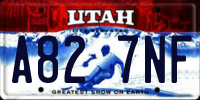 UT license plate A827NF