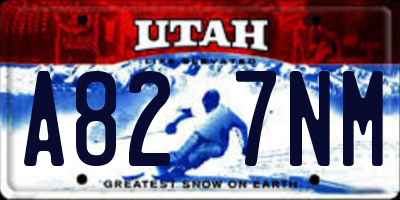 UT license plate A827NM