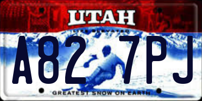 UT license plate A827PJ