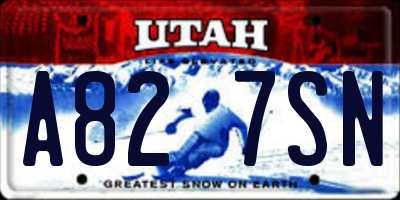 UT license plate A827SN