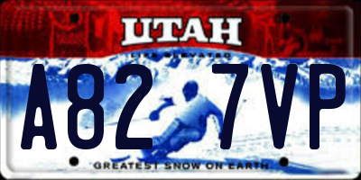 UT license plate A827VP