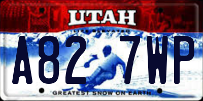 UT license plate A827WP