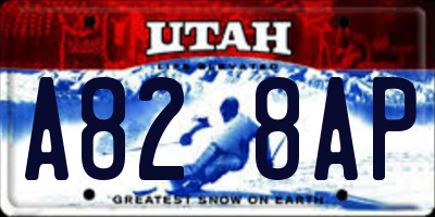 UT license plate A828AP
