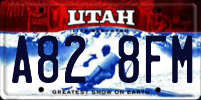 UT license plate A828FM