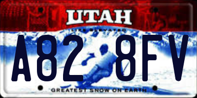UT license plate A828FV