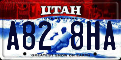 UT license plate A828HA