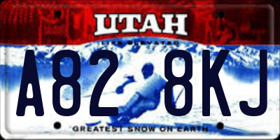 UT license plate A828KJ