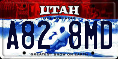 UT license plate A828MD