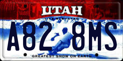 UT license plate A828MS