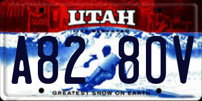 UT license plate A828OV