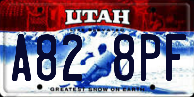 UT license plate A828PF