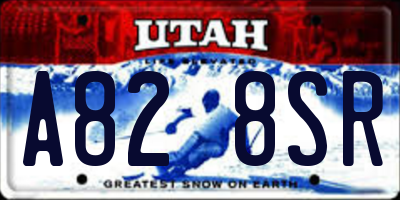 UT license plate A828SR