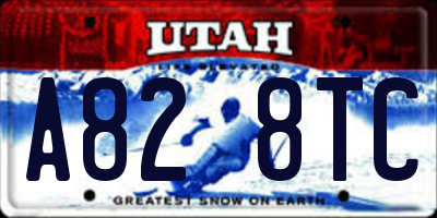 UT license plate A828TC