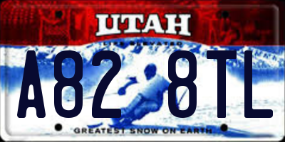 UT license plate A828TL