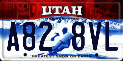 UT license plate A828VL