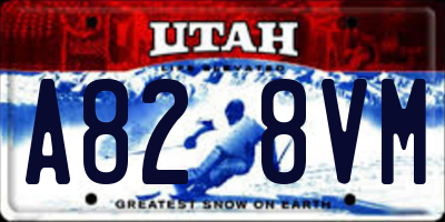 UT license plate A828VM