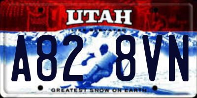 UT license plate A828VN