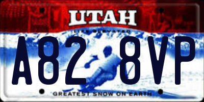 UT license plate A828VP