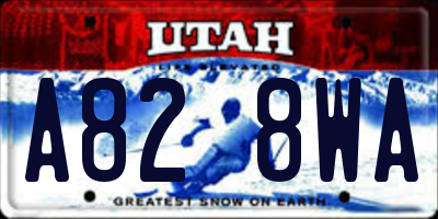 UT license plate A828WA