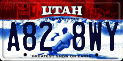 UT license plate A828WY