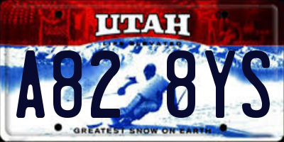 UT license plate A828YS