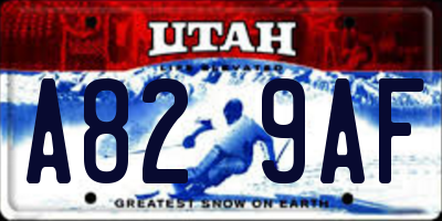 UT license plate A829AF