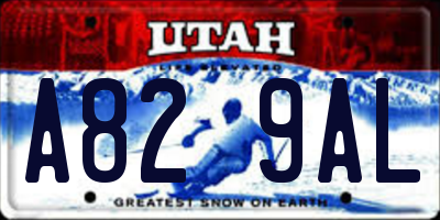 UT license plate A829AL