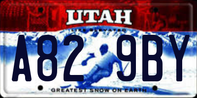 UT license plate A829BY