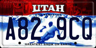 UT license plate A829CQ