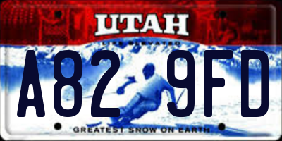 UT license plate A829FD