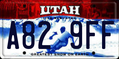 UT license plate A829FF