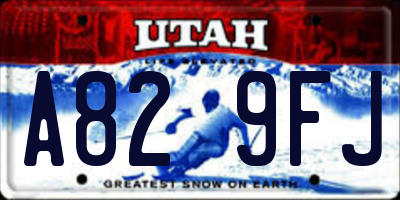 UT license plate A829FJ