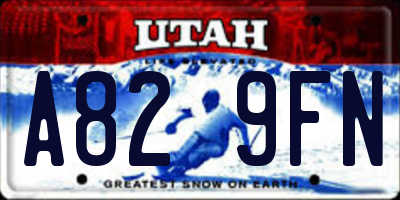 UT license plate A829FN