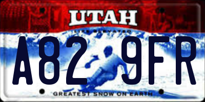 UT license plate A829FR