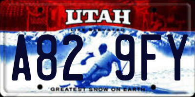 UT license plate A829FY