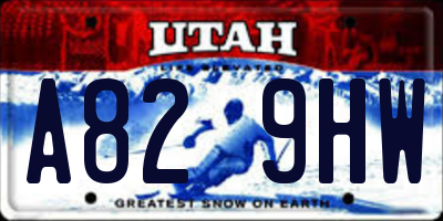 UT license plate A829HW