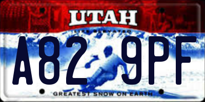 UT license plate A829PF