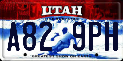 UT license plate A829PH