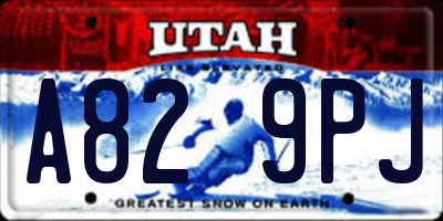 UT license plate A829PJ