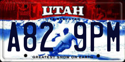 UT license plate A829PM