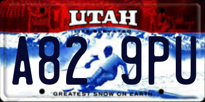 UT license plate A829PU