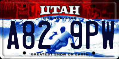 UT license plate A829PW