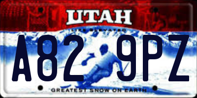 UT license plate A829PZ