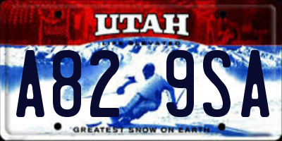 UT license plate A829SA