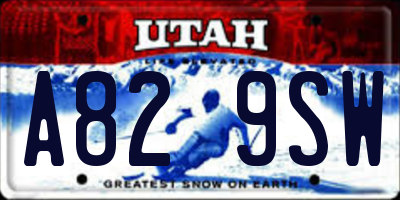 UT license plate A829SW
