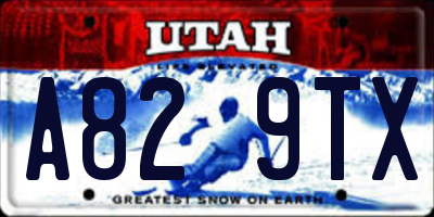 UT license plate A829TX