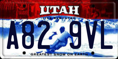 UT license plate A829VL