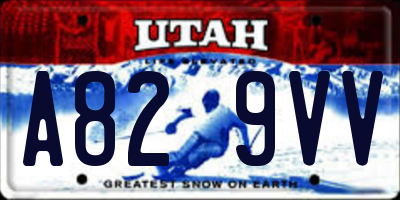 UT license plate A829VV