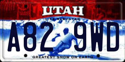 UT license plate A829WD